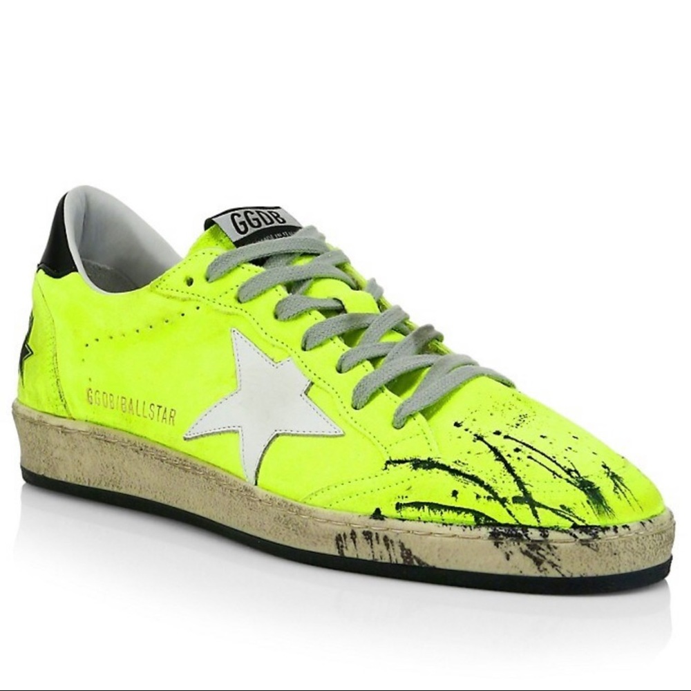 🆕 Golden Goose ballstar lime yellow neon sneakers